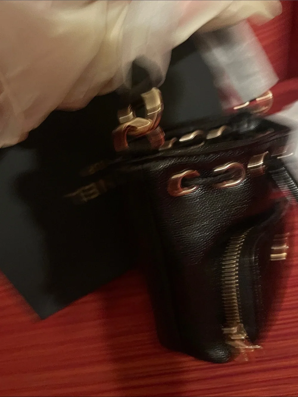 Make up Black Quilted Bucket Bag with Gold Hardware